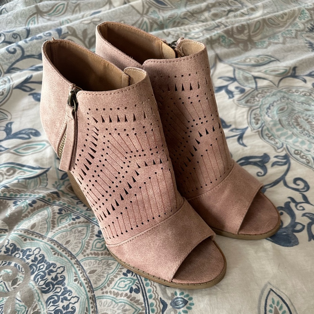 Qupid Peep Toe Booties